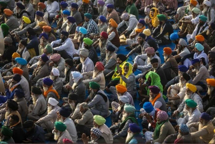 Indian Farmers protesting against new farm laws introduced by government