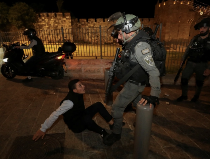 Screenshot 2021-04-24 at 4.48.17 PM Tensions were fuelled by the arrival of far-right Jewish groups at the end of a march during which they harassed Palestinians and chanted 'death to Arabs