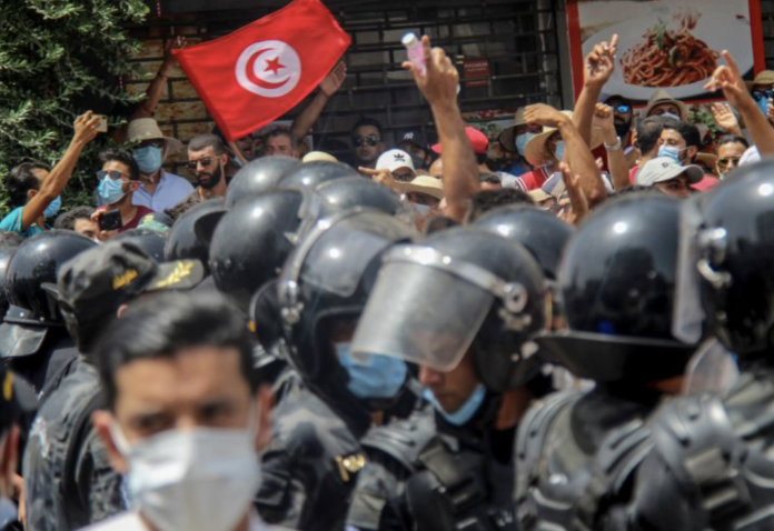 Tunisia footballer sets himself on fire
