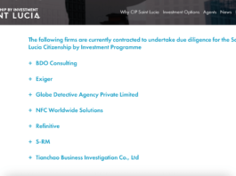 Globe Detective Agency being official due diligence firm of St Lucia CIP programme. Screenshot of official website.