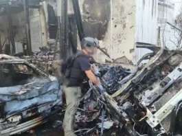Damage in Israel's North following multiple Hezbollah rocket barrages on September 22, 2024 (photo credit: MDA SPOKESPERSON)