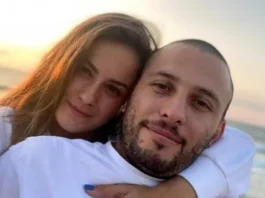 Alex Lobanov, pictured here with wife Michal, was the head barman at Supernova, when he was captured on October 7, 2023 by Hamas terrorists who attacked the desert rave (Courtesy)