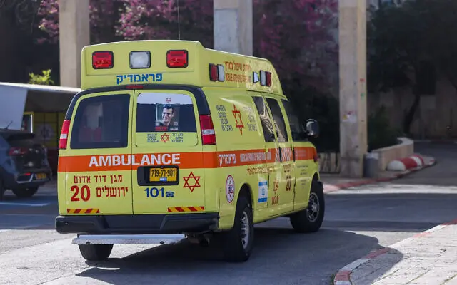 According to the Magen David Adom rescue service, the victim, reported to be around 35 years old, was taken to Rambam Hospital with injuries described as light to moderate