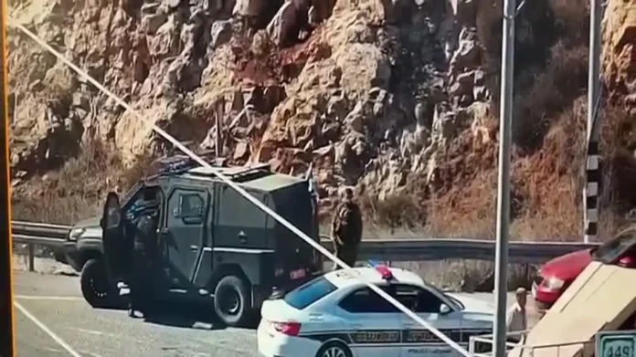 A Palestinian driver rams his car into a police vehicle near the Israeli West Bank settlement of Ofra. October 19, 2024. (credit: via Maariv/section 27A) A Palestinian driver rams his car into a police vehicle near the Israeli West Bank settlement of Ofra. October 19, 2024. (credit: via Maariv/section 27A)