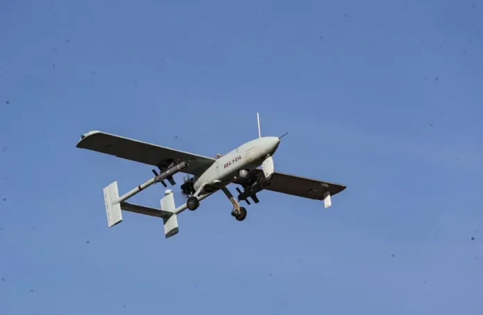 A drone is seen during a military exercise in an undisclosed location in Iran, in this handout image obtained on October 4, 2023