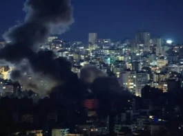 Smoke billows over Beirut's southern suburbs, after an Israeli strike, amid the ongoing hostilities between Hezbollah and Israel, as seen from Baabda, Lebanon, November 23, 2024
