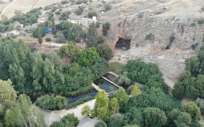 View of the Baneas cave, associated with Pan worship. (Doron Gahali/courtesy)