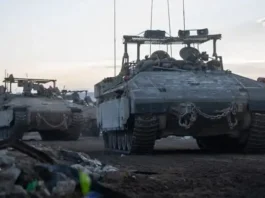 IDF troops are seen operating in northern Gaza's Jabalia, in a handout photo issued on December 17, 2024. (Israel Defense Forces)