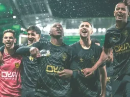 The match, which had been largely uneventful during the first half, erupted into life just before the break