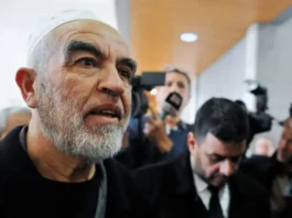 Raed Salah, leader of the northern branch of the Islamic Movement in Israel at a court hearing in Haifa. February 10, 2020. (photo credit: MEIR VAKNIN/FLASH90)