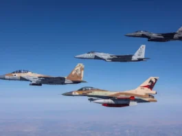IAF jets launched to intercept Iranian UAVs also targeted Gaza with leftover munitions, June 13, 2025. (Credit: IDF Spokesperson’s Unit)