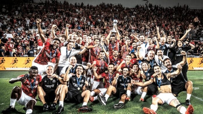 Eylon Almog celebrates after scoring the winning goal for Hapoel Beersheba in the Israeli Super Cup final Eylon Almog celebrates after scoring the winning goal for Hapoel Beersheba in the Israeli Super Cup final
