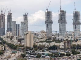 Tel Aviv's cityscape. February 11, 2025. (Yossi Aloni/FLASH90)