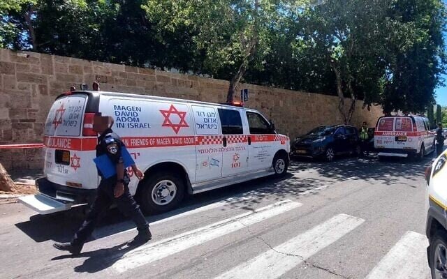 Police and paramedics respond to grenade blast scene in Herzliya, July 7, amid ongoing organized crime-related violence Police and paramedics respond to grenade blast scene in Herzliya, July 7, amid ongoing organized crime-related violence
