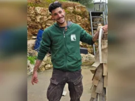 Israel Police secure the leopard enclosure at Jerusalem’s Biblical Zoo after the fatal attack on zoo worker Uriel Nuri