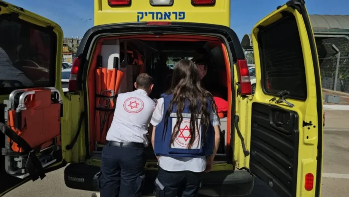 A Magen David Adom ambulance outside Shamir Medical Center, where the injured girls from the Rishon Lezion fall were treated A Magen David Adom ambulance outside Shamir Medical Center, where the injured girls from the Rishon Lezion fall were treated