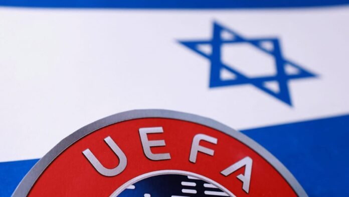 Israeli flag and UEFA logo are seen in this illustration taken September 30, 2025. (photo credit: REUTERS/DADO RUVIC/ILLUSTRATION) Israeli flag and UEFA logo are seen in this illustration taken September 30, 2025. (photo credit: REUTERS/DADO RUVIC/ILLUSTRATION)