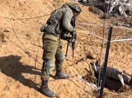 Yahalom unit soldiers dismantle a Hamas tunnel near the Yellow Line in Khan Yunis during a precision IDF operation