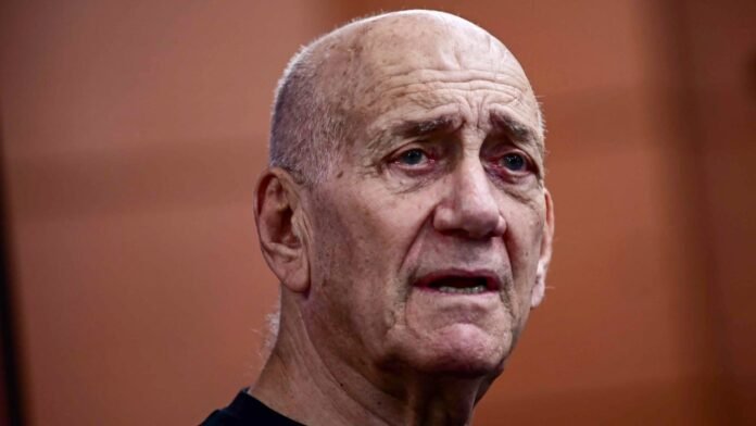 Former Israeli prime minister Ehud Olmert attends the Haaretz Democracy Conference in Berlin amid new legal accusations over Gaza war crimes Former Israeli prime minister Ehud Olmert attends the Haaretz Democracy Conference in Berlin amid new legal accusations over Gaza war crimes