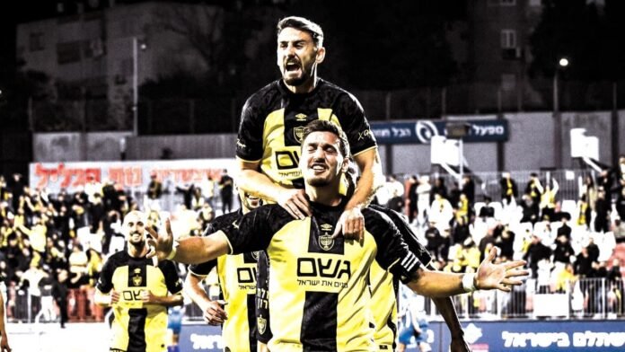 Beitar Jerusalem players celebrate joyfully after a convincing league win ahead of the highly anticipated Jerusalem derby Beitar Jerusalem players celebrate joyfully after a convincing league win ahead of the highly anticipated Jerusalem derby