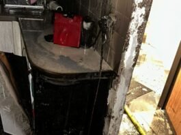 Charred electric bicycles inside second-floor Tel Aviv apartment after early-morning fire injured five residents